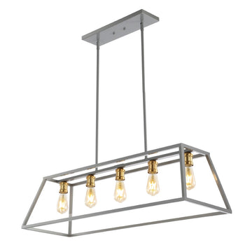 Floyd 38" Adjustable Iron Farmhouse Vintage LED Dimmable Pendant
